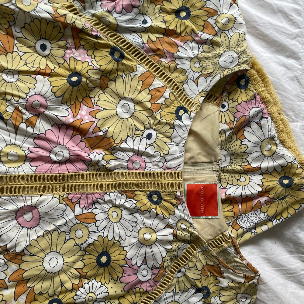 Yellow and floral Modcloth midi dress